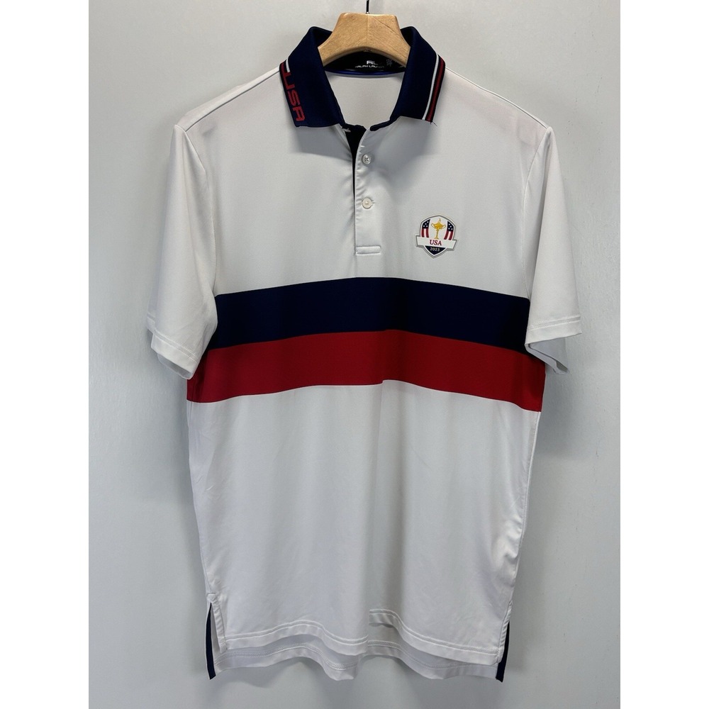 RLX Ralph Lauren Polo Shirt Mens Small White 2023 Ryder Cup USA MMXXIII